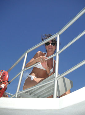 taking sun after dive instruction in Key Largo