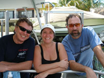 three more amigos on the dive boat in Key Largo