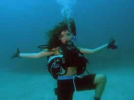 posing underwater in Key Largo