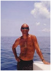 Larry Gates on the water in Key Largo, Florida