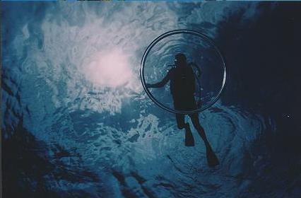 Underwater Photography by Larry Gates - Diver and Bubble Ring