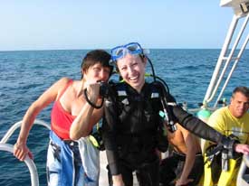 Mother tests Scuba